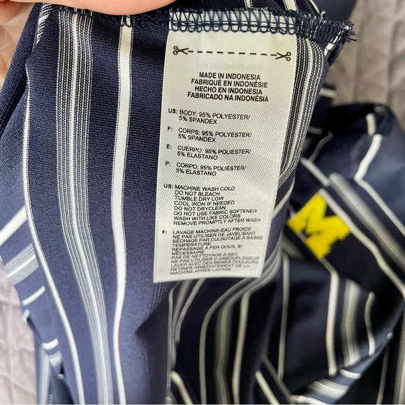 Adidas University of Michigan Puremotion Striped Mens Polo Shirt - Picture 2 of 6